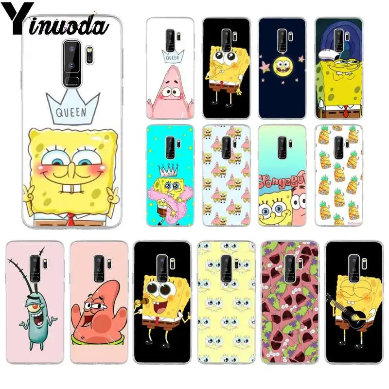 

Yinuoda SpongeBob Soft Rubber Transparent Phone Case for samsung galaxy S9 plus S7 edge S6 edge plus S8