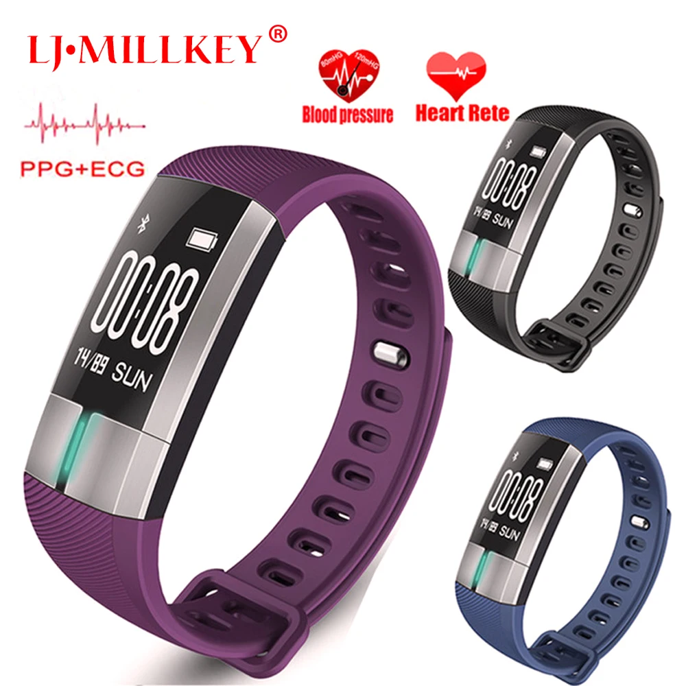 

PPG +ECG Heart Rate Monitor Smart Wristbands Blood Pressure Smart Bracelet Pedometer Sleep Monitor Fitness Sports Watch