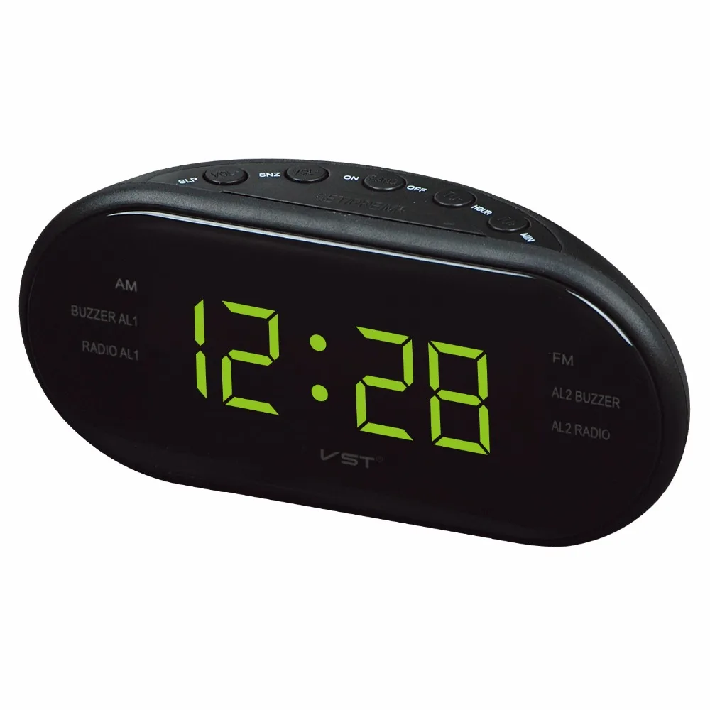 

Large LED Digital AM FM Radio Alarm Clock Electronic Table Watch Shelf Desk Clocks With Backlight Snooze bedside Nixie clock