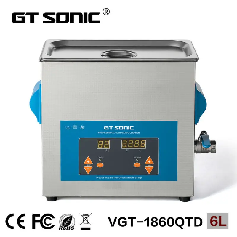 GT SONIC Portable Tattoo instruments ultrasonic cleaner with heating 6L