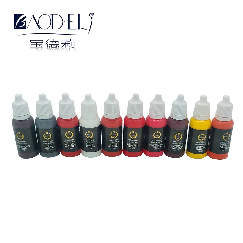 

Free Shipping 10Pcs /Lot Biotouch Easy To Colored Pigment For Permanent Makeup With 50 package Plastic ring cup As a gift