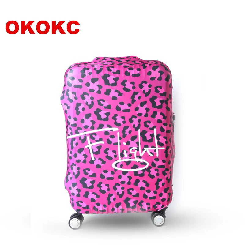OKOKC Розовый леопардовый Эластичный дорожный защитный чехол на чемодан для