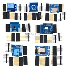 7 kinds WeMos D1 KIT WiFi board D1 Mini + DS18B20 + WS2812 + micro TF card + 1 channel relay + BMP180 + D1 DHT11