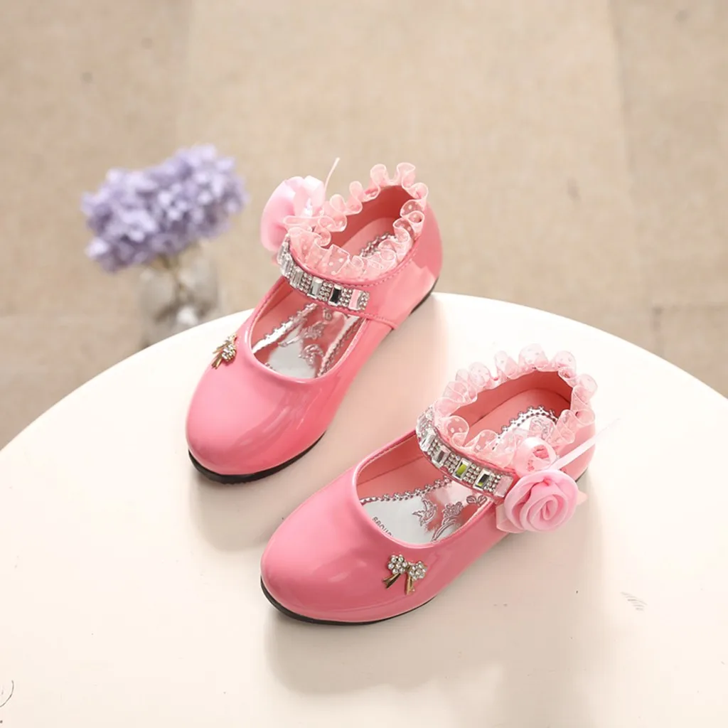 Танцевальные туфли SAGACE для маленьких девочек принцесс кружевные с кристаллами