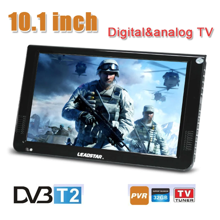 

Free Shipping Televisions 10 Inch DVBT2/DVBT/Analog Version Digital & Analog Mini Led HD Portable TV All In 1 Support USB Record
