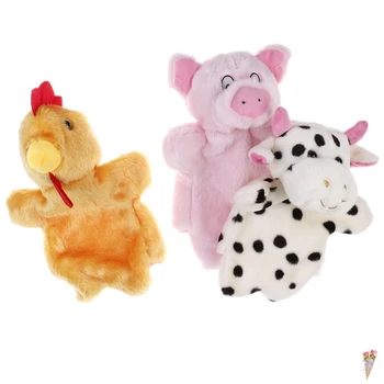 

1Pc Plush Puppets Pig Chicken Cow Doll Baby Toy Classic Cute Carton Animal Hand Puppet Toys Animals Toy