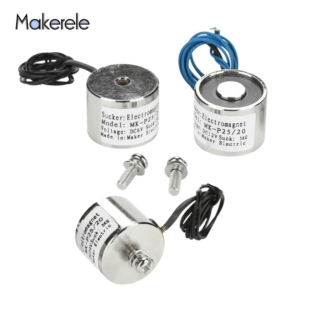 

Free Shipping MK25/20 Holding Electric Magnet Lifting 5KG/50N Solenoid Sucker Electromagnet DC 6V 12V 24V Non-standard Custom