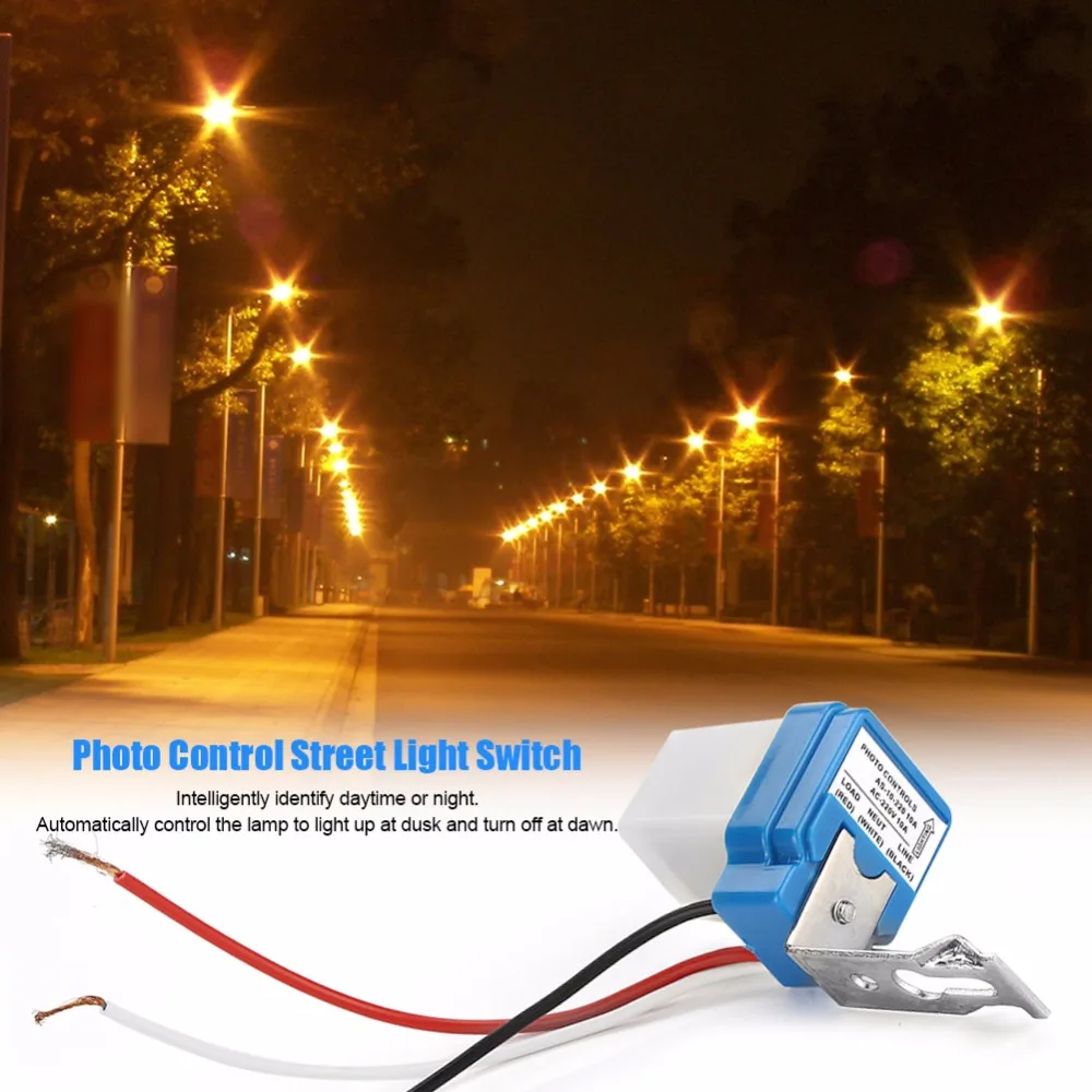 

220V Automatic Light Control Switch On/Off Photo Control Street Light Sensor Switch for Outdoor Garden Yard Light Accessories