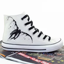Death Note Cosplay Mismos zapatos de lona zapatos Casuales Alta ayuda zapatos de Los Amantes de hombres y mujeres a mano alzada Estudiante zapatos de Tamaño 35-43