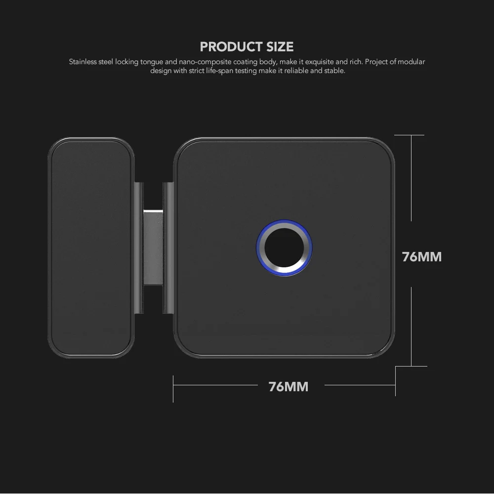 Шерлок Smart Lock Стекло замок двери офиса Keyless Отпечатков пальцев проверки с Bluetooth APP