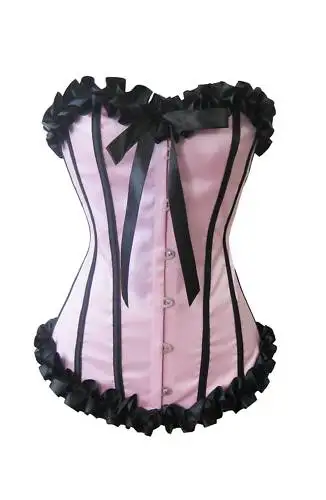Corset Top Pink Corset Suit Lace Pin Up Corset + G string Sexy