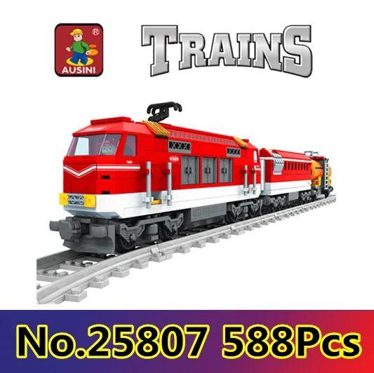 

Model building kits compatible with lego city train rails traffic 3D blocks Educational model building toys hobbies for children