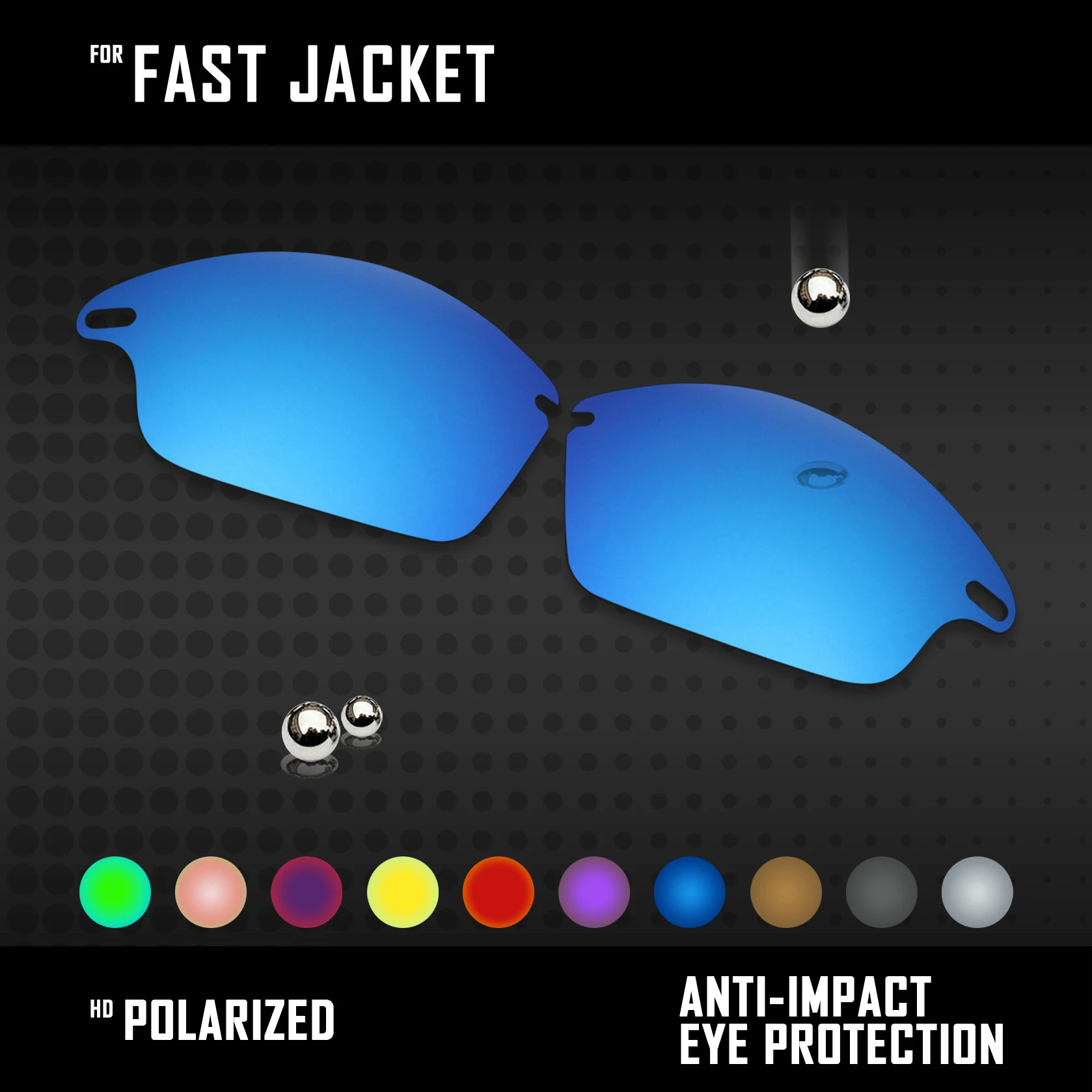Замена линз OOWLIT для солнцезащитных очков Oakley Fast Jacket OO9097 поляризационные разные цвета|Очки аксессуары| |