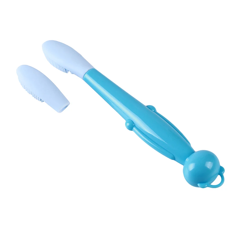 Мягкая моющаяся мягкая щетка для чистки зубов профессиональная мультяшная силиконовая детская пластиковая зубная щетка учебная зубная щетка для детей - Цвет: blue