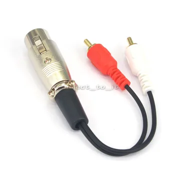 

100 Pieces shipping by DHL XLR Y Splitter Patch Cable XLR Female to 2 RCA male Adapter Cable 0.6 Feet
