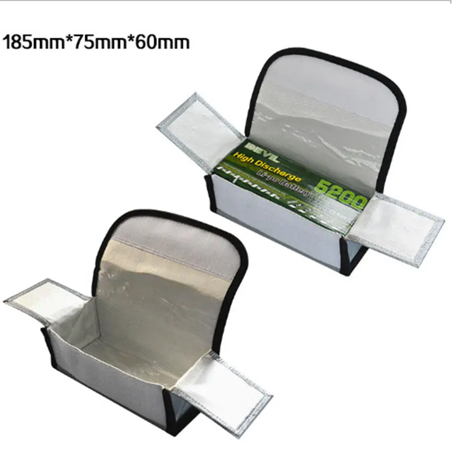 

LiPo Battery Fireproof Safety Guard Safe Bag Fireproof RC Safe Guard Charge Sack Explosion-Proof 185*75*60MM Portable Cover Bag