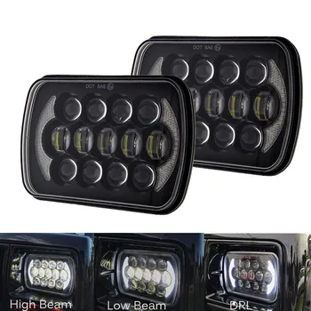 

2 pcs 6x7'' inch High/Low beam DRL Square led headlight 5x7 85W led working light for Jeep Cherokee XJ Trucks headlamp