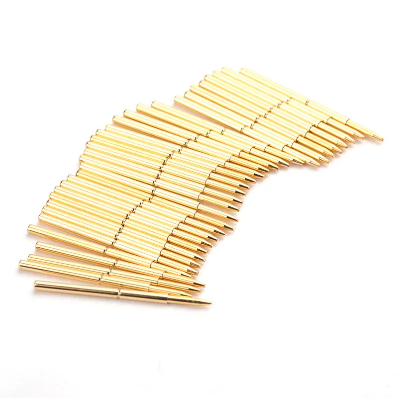 Test Circuit Board Instrument Tool Voltage Test Probe Tip Spring Total Length 24.5mm Brass Gold Plated For PA160-F 100pcs