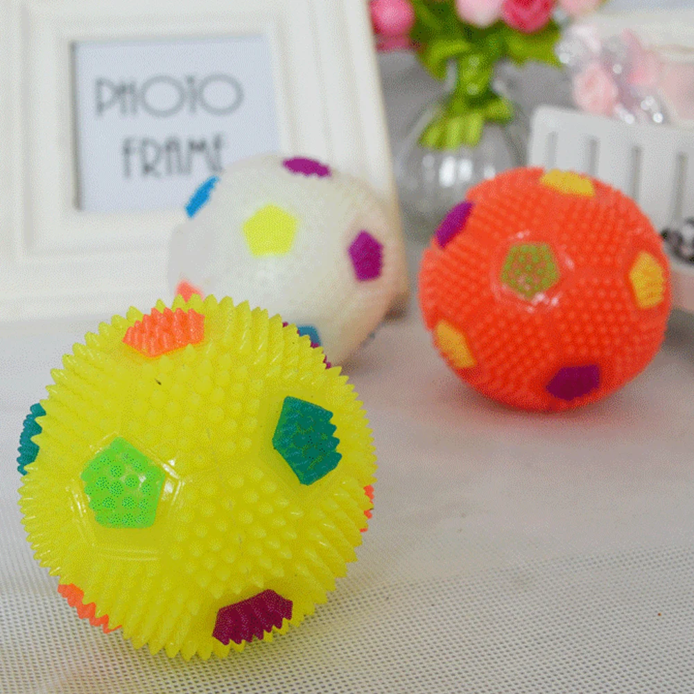 Милый топ Qualuity мигающий свет красочная игрушка мяч Новинка сенсорная собака мяч пищалка игрушки звук 7 см
