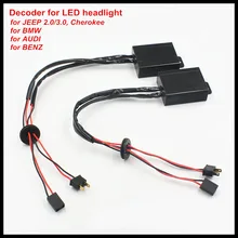 H7 decoder For Jeep Cherokee H8 H9 H11 9005 9006 H4 H13 LED Headlight Canbus Anti Flicker Resistor Canceller Decoders for BMW pair h4 hb3 hb4 led car headlight canbus decoders h7 h11 h13 anti flicker error free h1 h3 warning resistor canceller