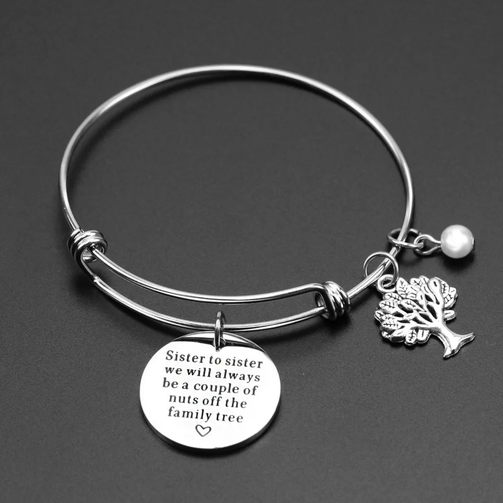 

2019 Fashion Jewelry Cable Wire Bracelets Bangles Silver/Rose Gold Stainless Steel Adjustable Push Bangle Tree of Life