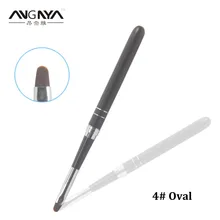 ANGNYA Single Nail Art УФ-Гель Польский Кисть Размер 4 # Овальный Нейлон Волос Black Metal Ручка Маникюр Ногтей инструменты