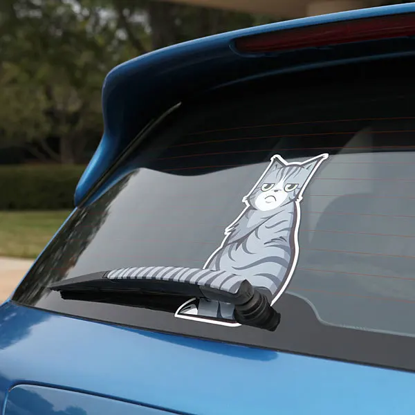 Забавные автомобильные наклейки Aliauto стеклоочистителя с движущейся кошкой