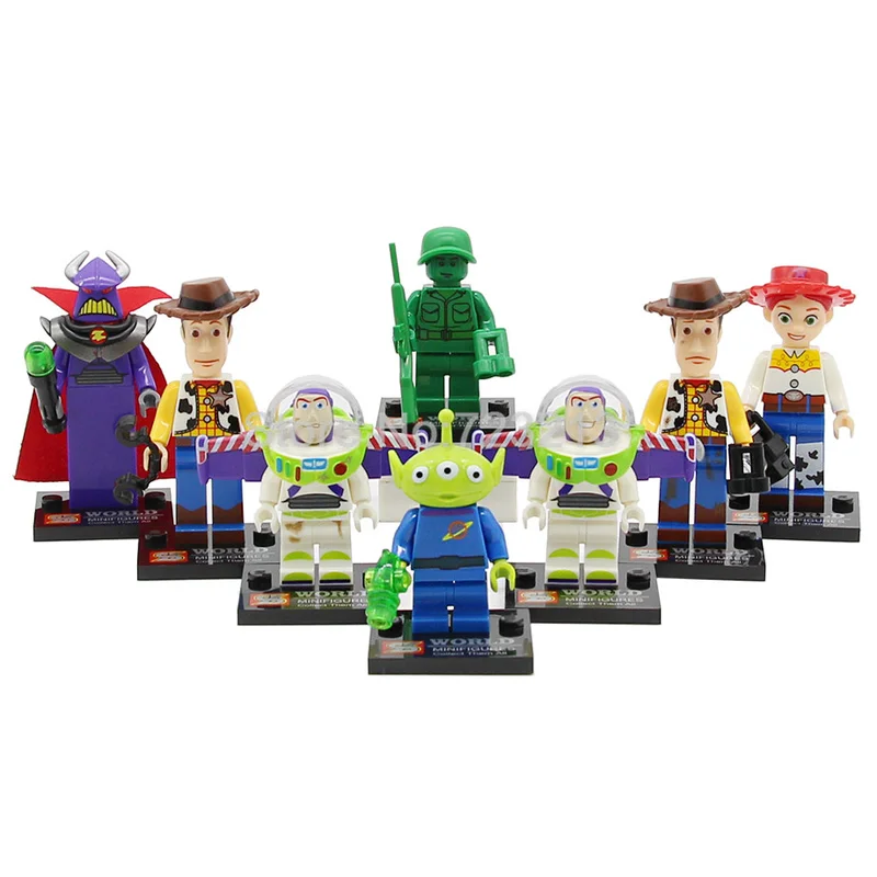 

8pcs Verkoop Toy Story IV Figuur Buzz Lightyear Woody Aliens Jessie Dragon Bouwstenen Set Modellen Speelgoed Building Blocks