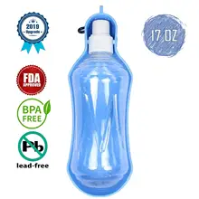 Бутылка для воды для собак Портативный дозатор воды для путешествий для домашних животных Питьевая чашка кружка для собак 500 мл для использования на открытом воздухе Питьевая чашка для прогулок