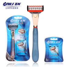 BAILI Regal 5 серия руководство пять лезвий картридж лезвие безопасной бритвы Бритва Ручка для мужчин парикмахерская+ 5 головок BT505+ BP502