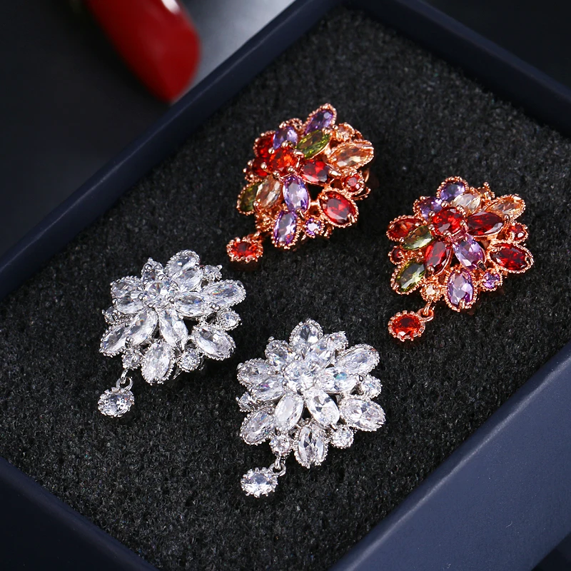 Женские серьги гвоздики AAA с фианитом|flower stud earrings|stud earringsear earrings |