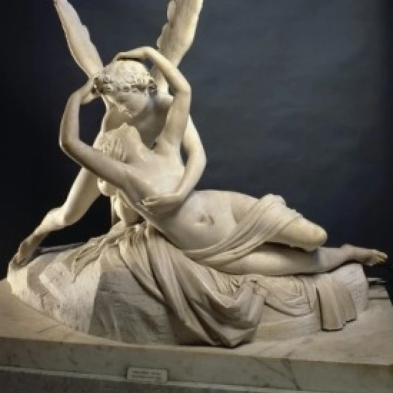 Cupid and Psyche Amour et Psyche Antonio Canova 1757-1822/Italian Marble Sculpture Musee du Louvre Paris 24 x 36