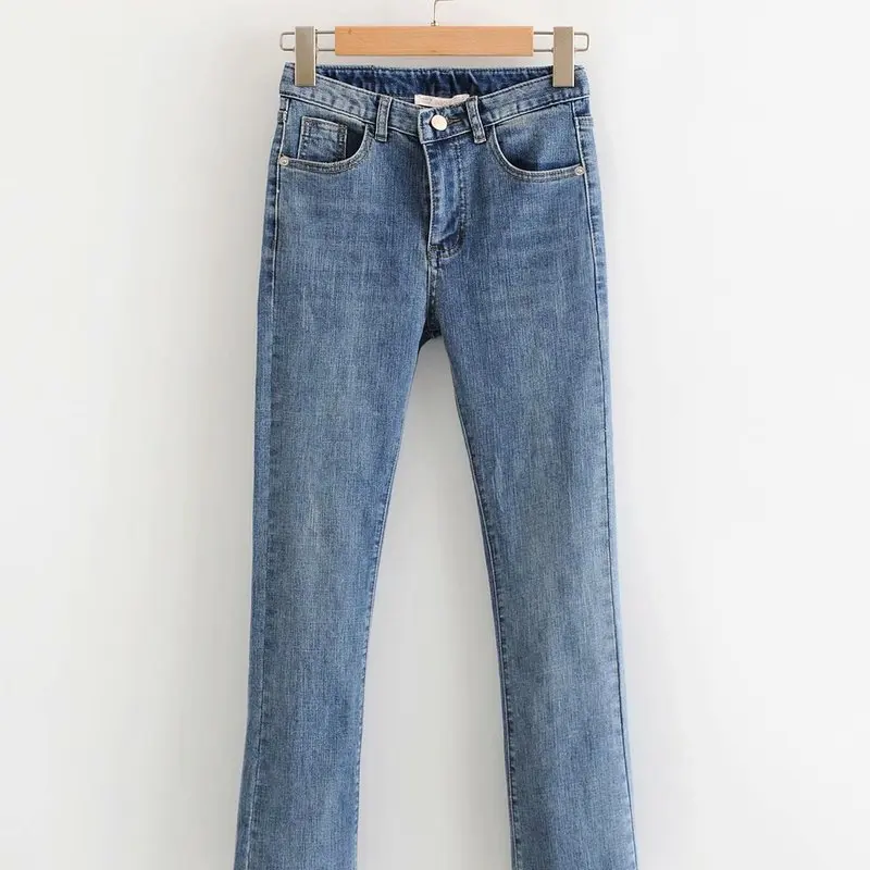

Popular new HY63-8664 European and American fashion bell jeans