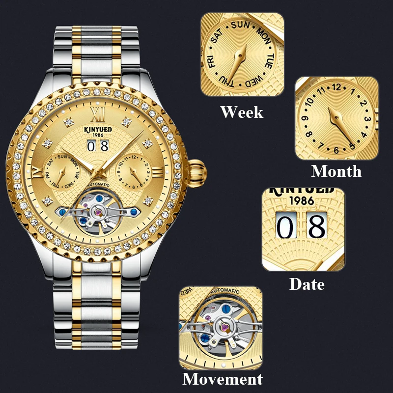 KINYUED الهيكل العظمي للرجال ساعات الأعلى العلامة التجارية الفاخرة التلقائي الميكانيكية ووتش توربيون الذاتي لف ميليتار الذهب relogio masculino KINYUED الهيكل العظمي للرجال ساعات الأعلى العلامة التجارية الفاخرة التلقائي الميكانيكية ووتش توربيون الذاتي لف ميليتار الذهب relogio masculino