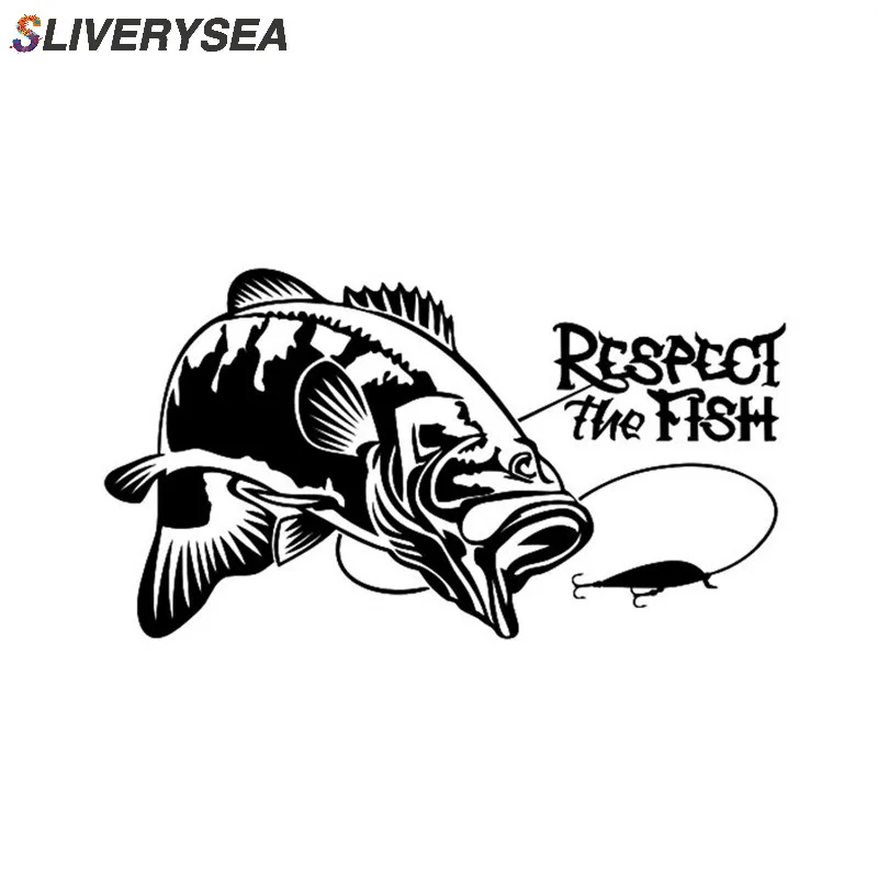 

SLIVERYSEA Respect the Fish The Fishing Boat Hunting Vinyl Car Sticker Vinyl Decal Stickers Car Stickers Accessories