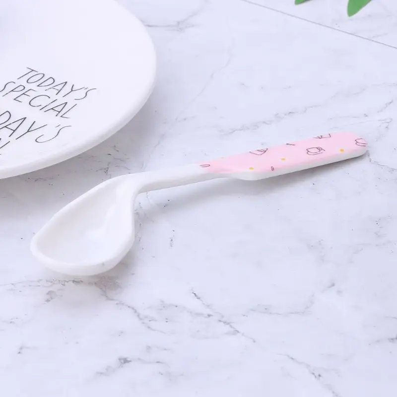 

Baby Spoon Feeding Training Kids Infant Toddler Scoop Cutlery Tableware Food Bend Head Curved Utensils Children Learning Supplie