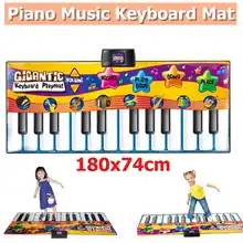 71x29 дюймов клавиатуры танцевальный коврик пианино клавиатура одеяло музыкальные игрушки ног тачпаемый коврик-фортепиано 24 клавиши игровой коврик музыкальный ковер