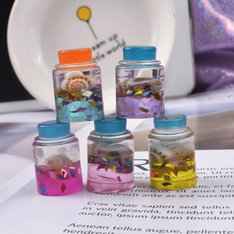 

Tanduzi Wholesale 100PCS Flatback Resin Cabochons Kawaii Miniature Shell Floating Bottle Diy Accessories Materials Resin Crafts