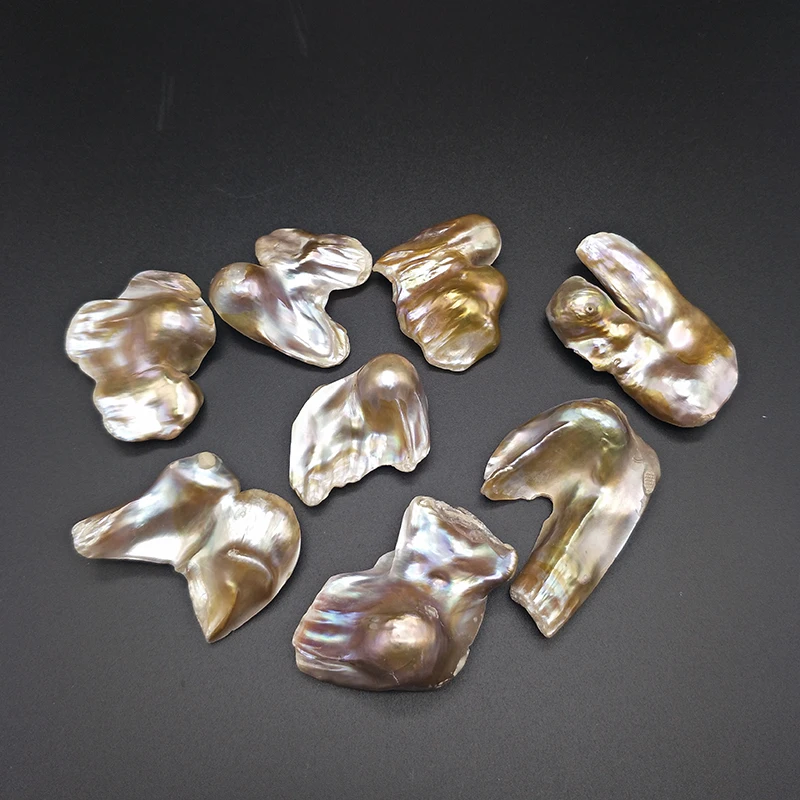 

Shuangsheng Purple Gold Large Baroque Pearl Loose Beads Irregular Shape Pearl 35-60mm DIY Women Necklace Pendant jewerly making