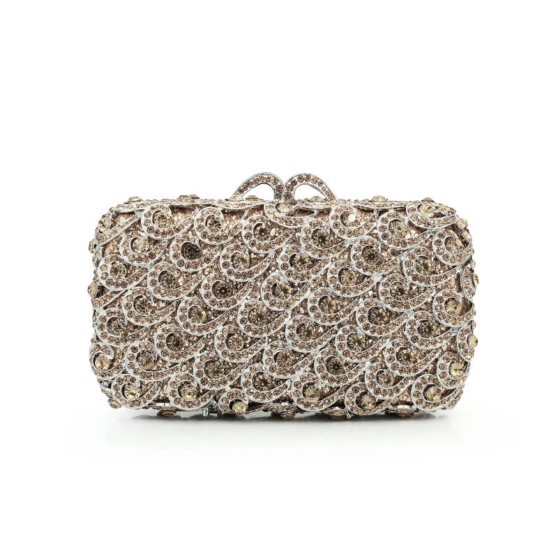 New style gold diamond crystal clutch evening bag ladies evening