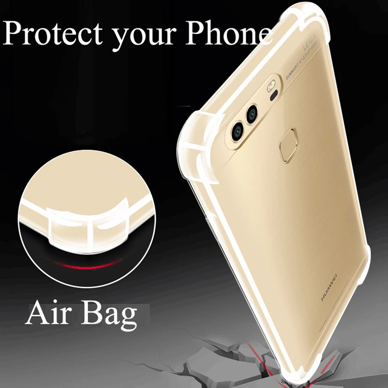 Jamular Airbag противоударный Прозрачный чехол для телефона Huawei P10 силиконовый
