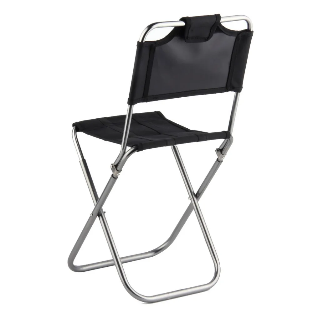 Портативный складной Открытый рыбалка стул для кемпинга Алюминий Ткань Оксфорд стул со спинкой сумка для переноски Черный Прямая поставка