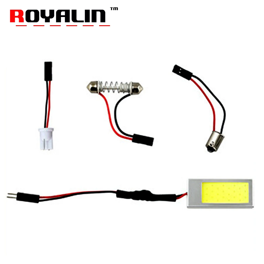 ROYALIN T10 W5W BA9S C3W C5W C10W Festoon COB светодиодный светильник для чтения панель s