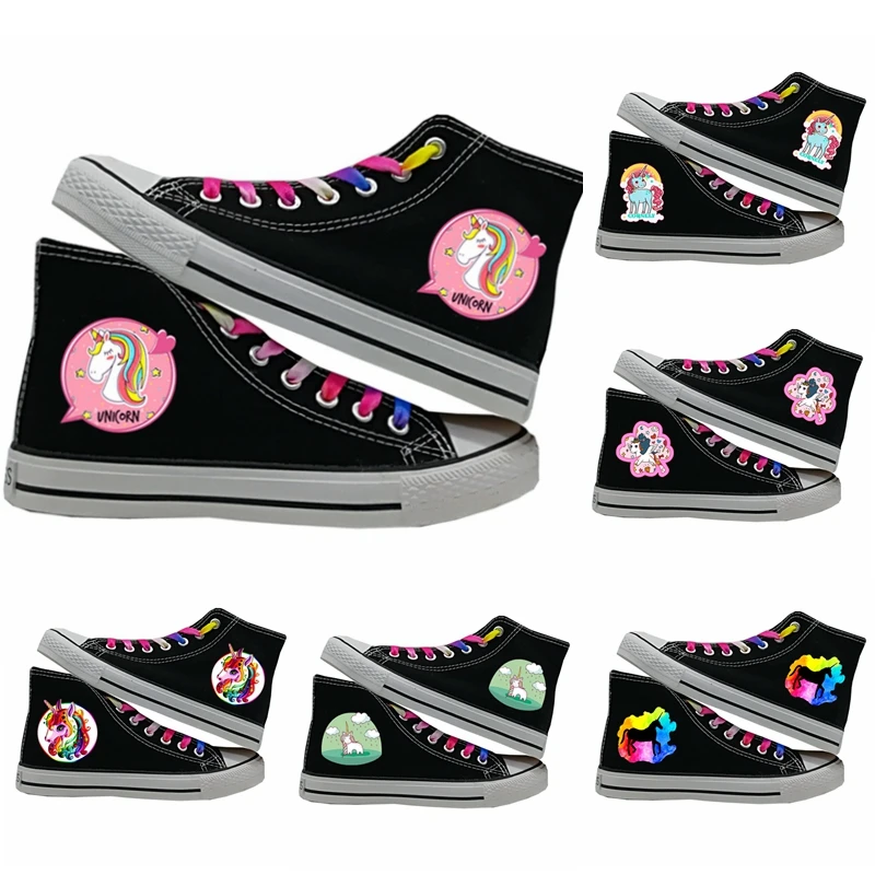 

Women's Shoes Cartoon Unicorn Canvas Shoes Lace up Sneakers for Women Casual Shoes