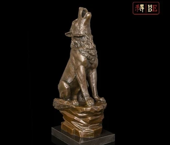 

Abstract Art Sculpture Decoration West Bronze Copper Marble Wolf Statue Figurine