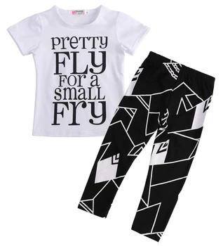 

2PCS Toddler Kids Boys Clothes 2017 Summer Short Sleeve Letter Print T-shirt Tops+Long Pant Trouser Outfits Children Clothing