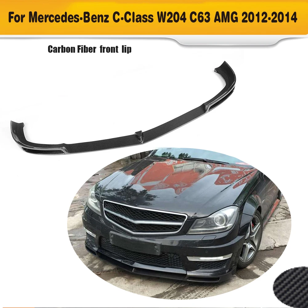 C Класс углеродного волокна автомобильный бампер спойлер передний спойлер для Mercedes Benz W204 C204 C63 только AMG 2012 2013