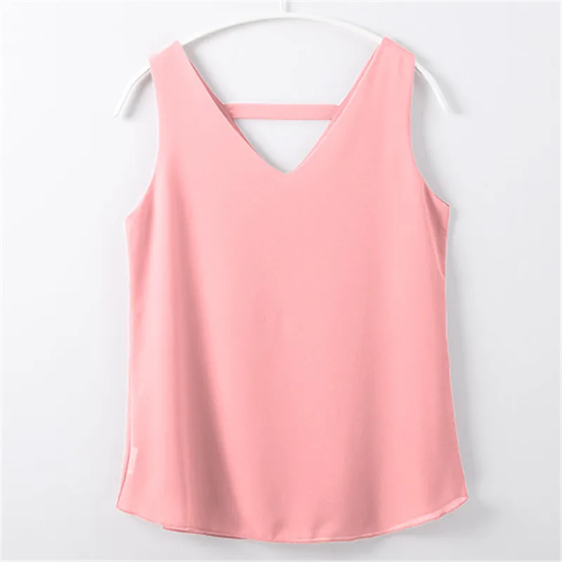 Female Chiffon Women vest Shirts 2019 Summer Casual Top Loose Sleeveless Thin And Light Chiffon Clothes
