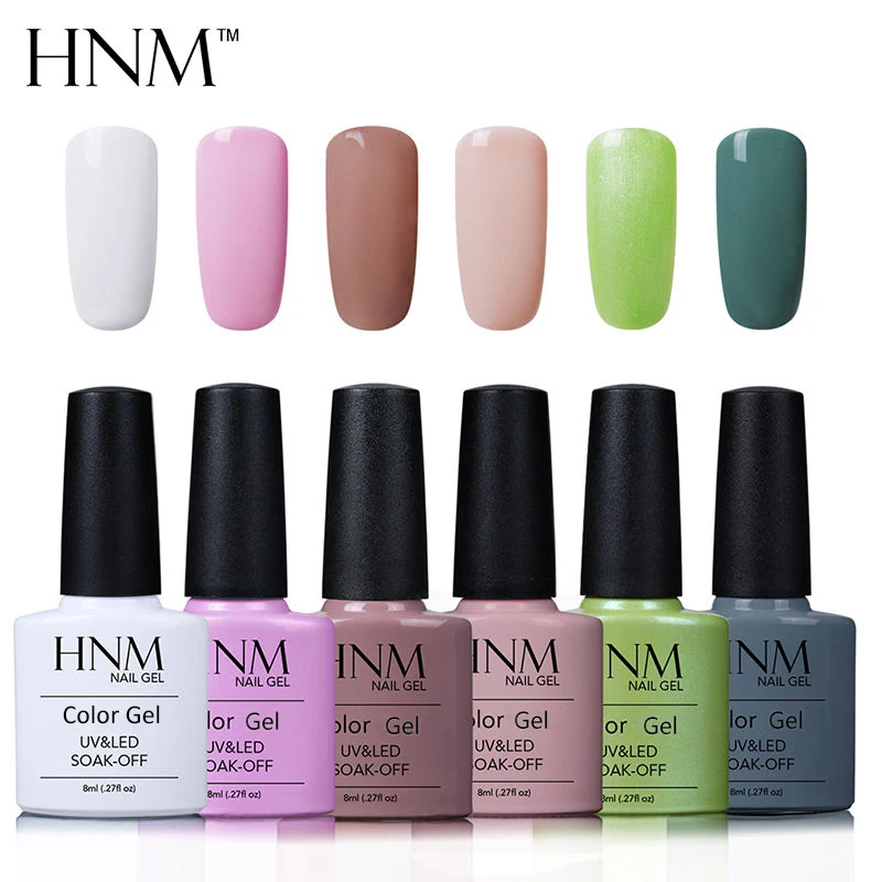 

HNM 8ml Soak Off Gel Nail Polish UV Gel Polish Paint GelLak 79 Colors Hybrid Varnish Semi Permanent Lucky Lacquer Stamp Enamel