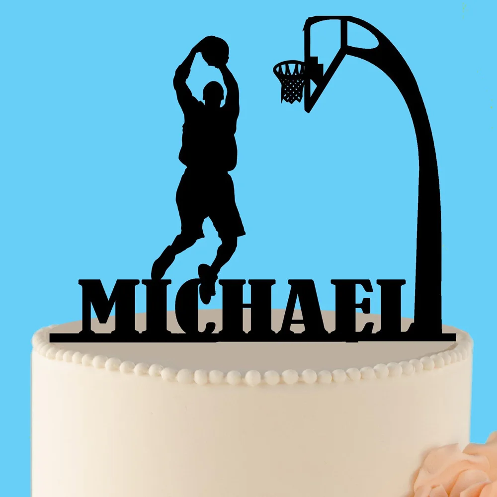 Personalized name Basketball Happy Birthday cake topper, Sport cake topper,  Custom Basketball Birthday party Decor Supplies
